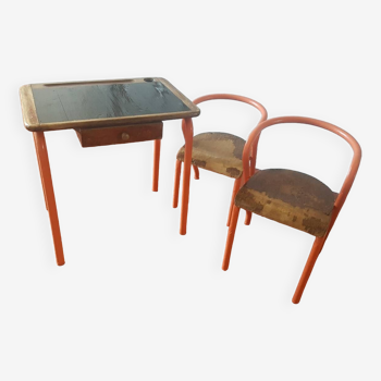 School desk and chairs from the 1950s