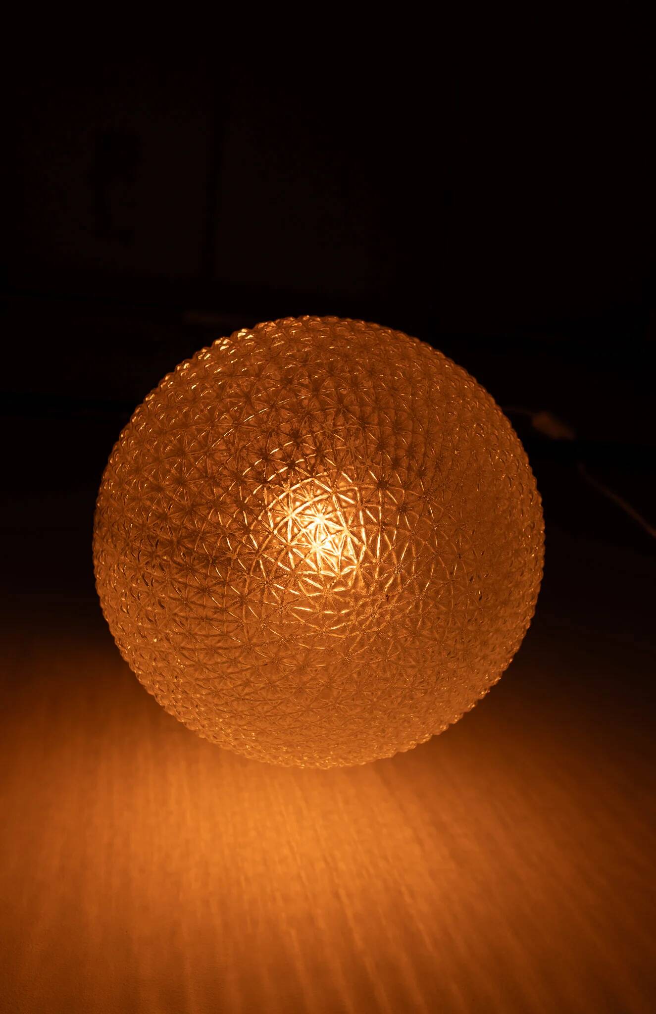Vintage Mid Century Modern round glass pendant light
