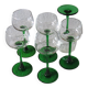 6 colored white wine glasses from Alsace in very good condition