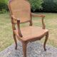 Antique Louis XV Style Armchair 20th Century Oak Caning Office Living Room