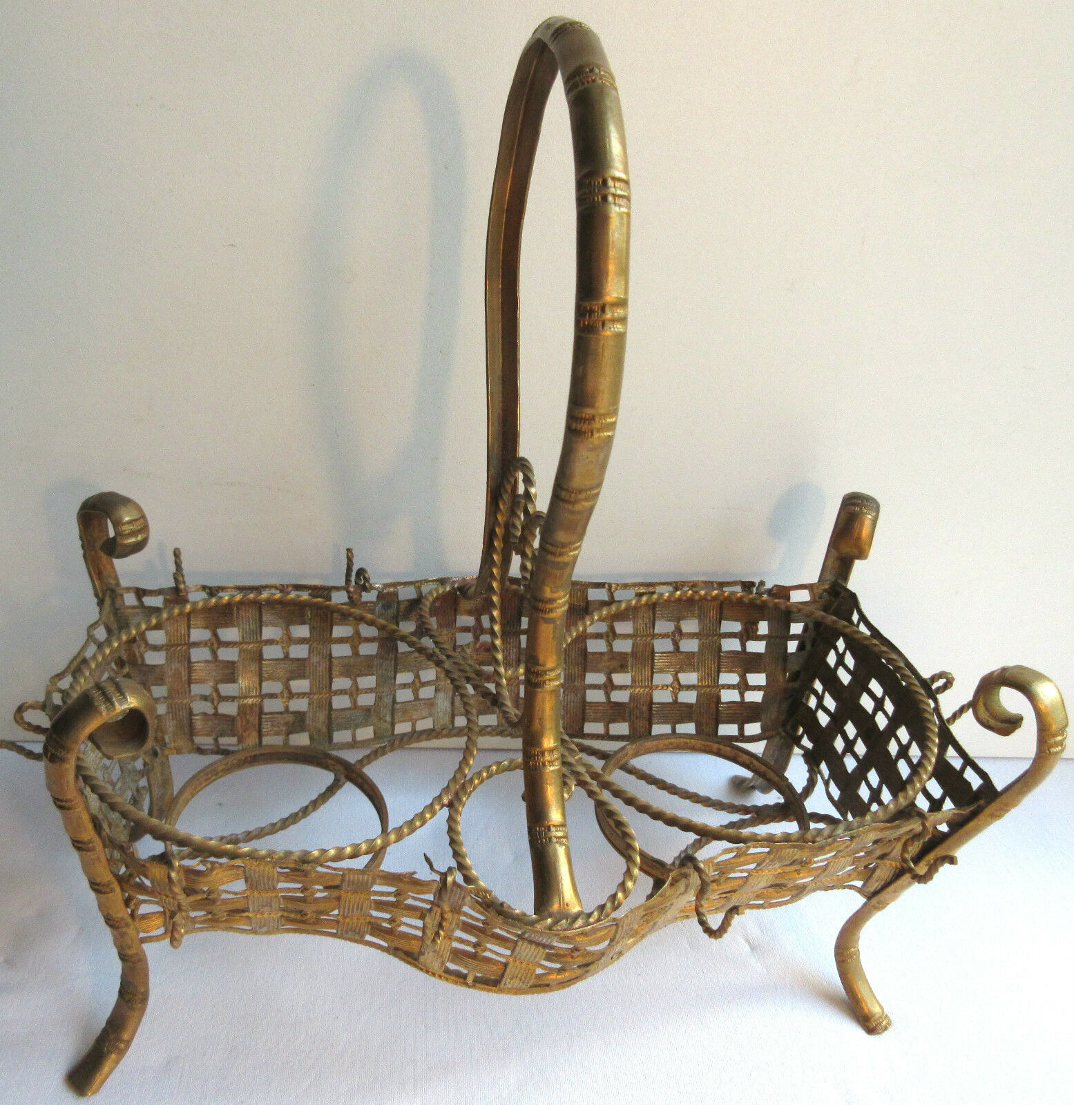 Cabaret Cave liqueur George SAND: 2 carafes 10 Legras glasses - brass basket