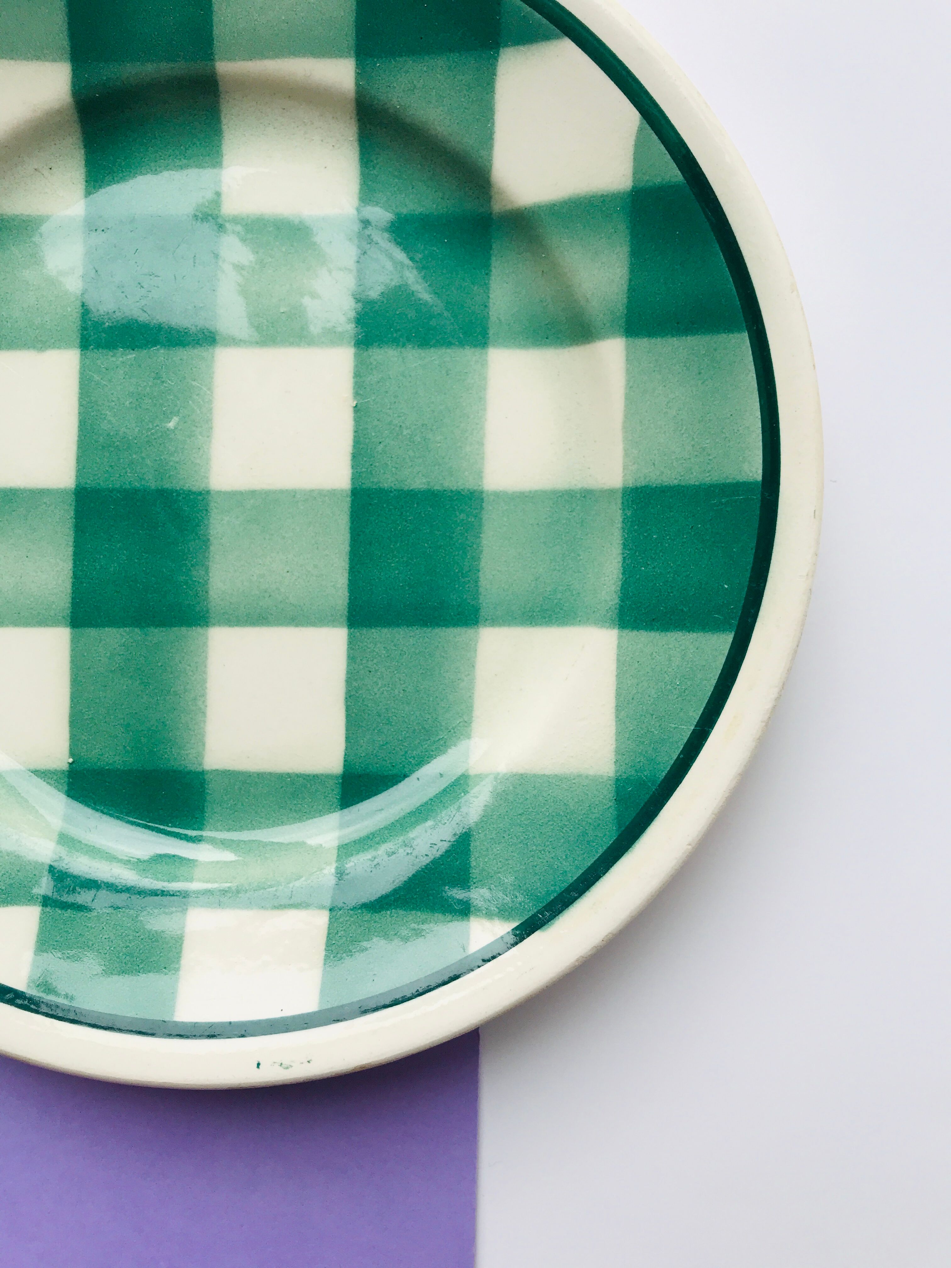 Small green tile plate new givors faiencerie