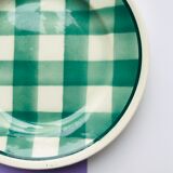 Small green tile plate new givors faiencerie