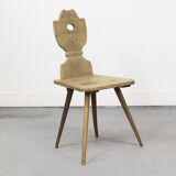 Chaise antique d'art populaire primitif