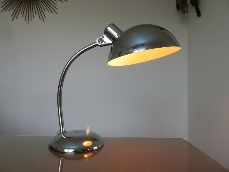 Christian Dell chrome metal lamp 60s