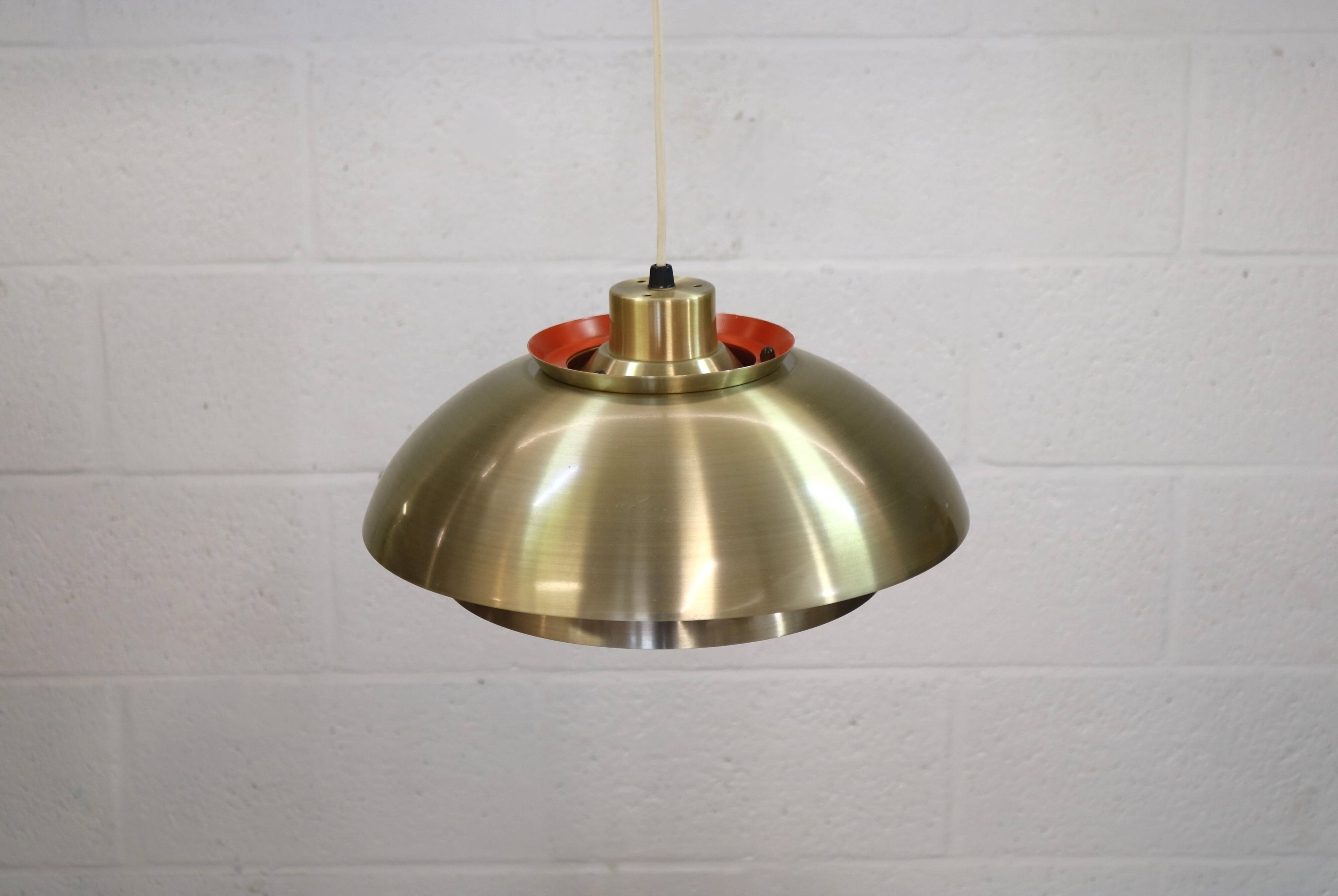 Old Danish design lamp in golden messing - Denmark 70's