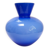 Large Italian vase in blue opaline.