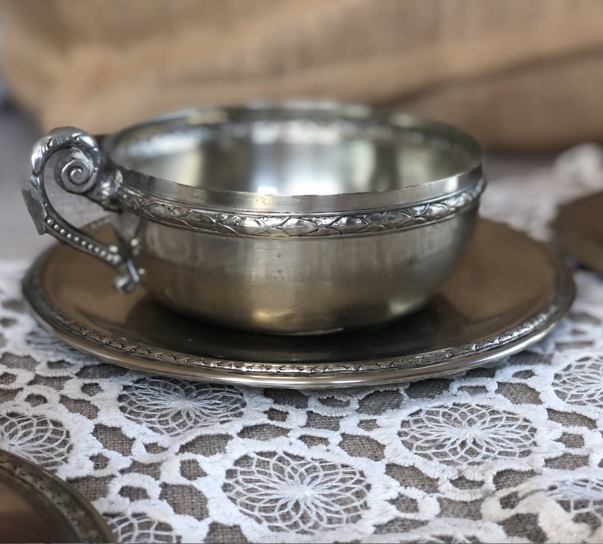 Set of 3 old "silverware" cups