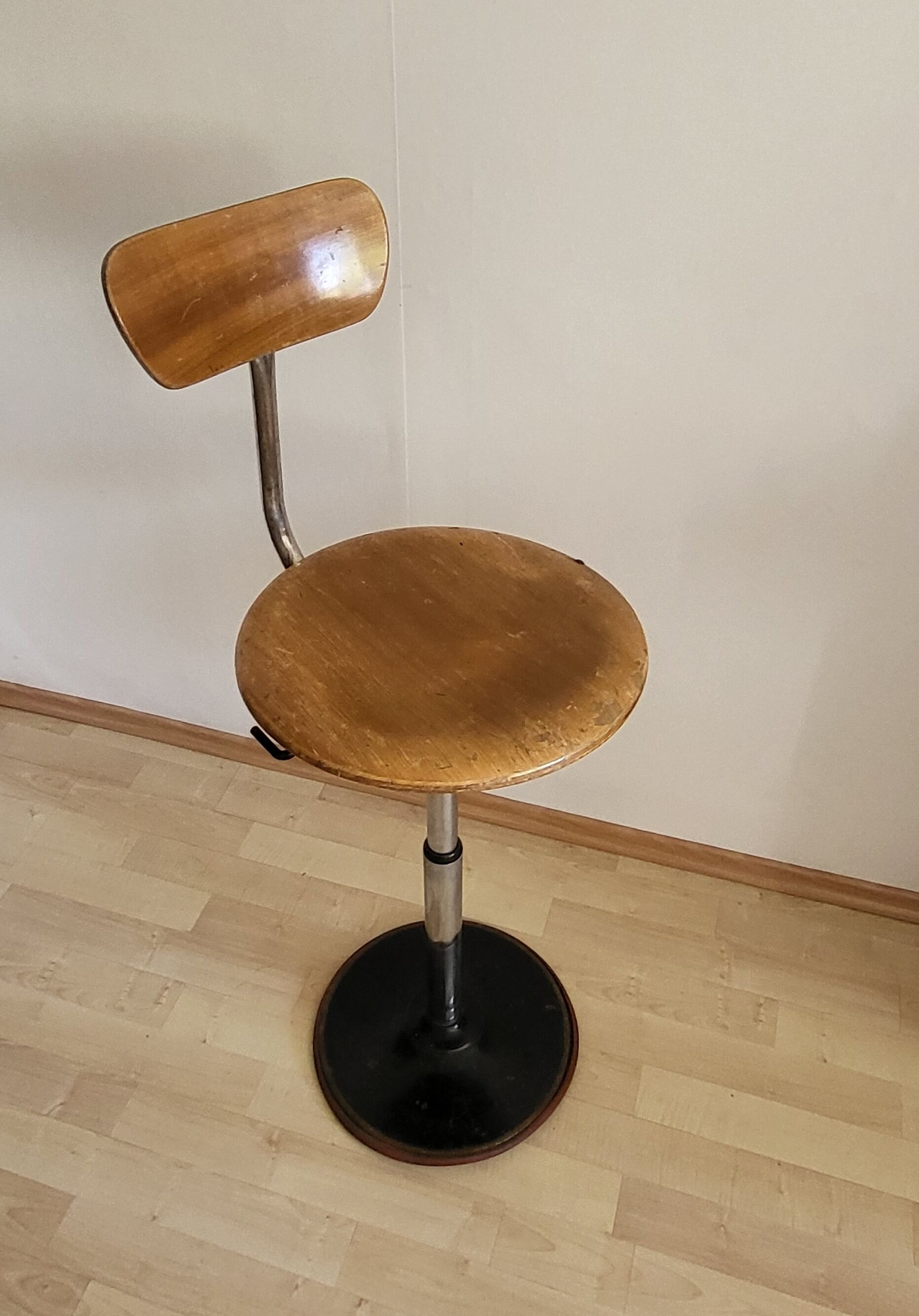 Tabouret industriel télescopique, Mirima, France vers 1950