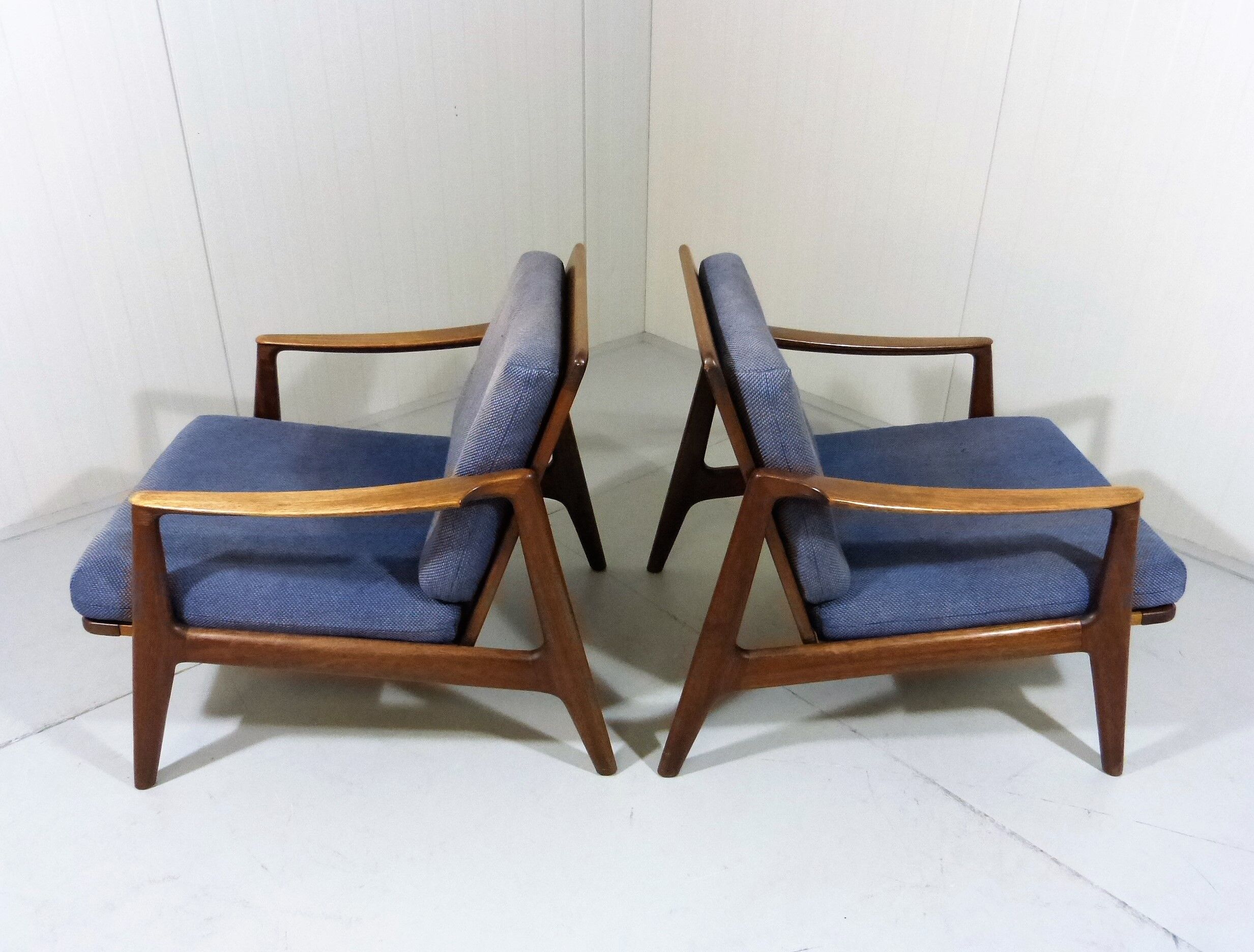 Set of 2 Teak Easy Chairs, Denmark 1960's