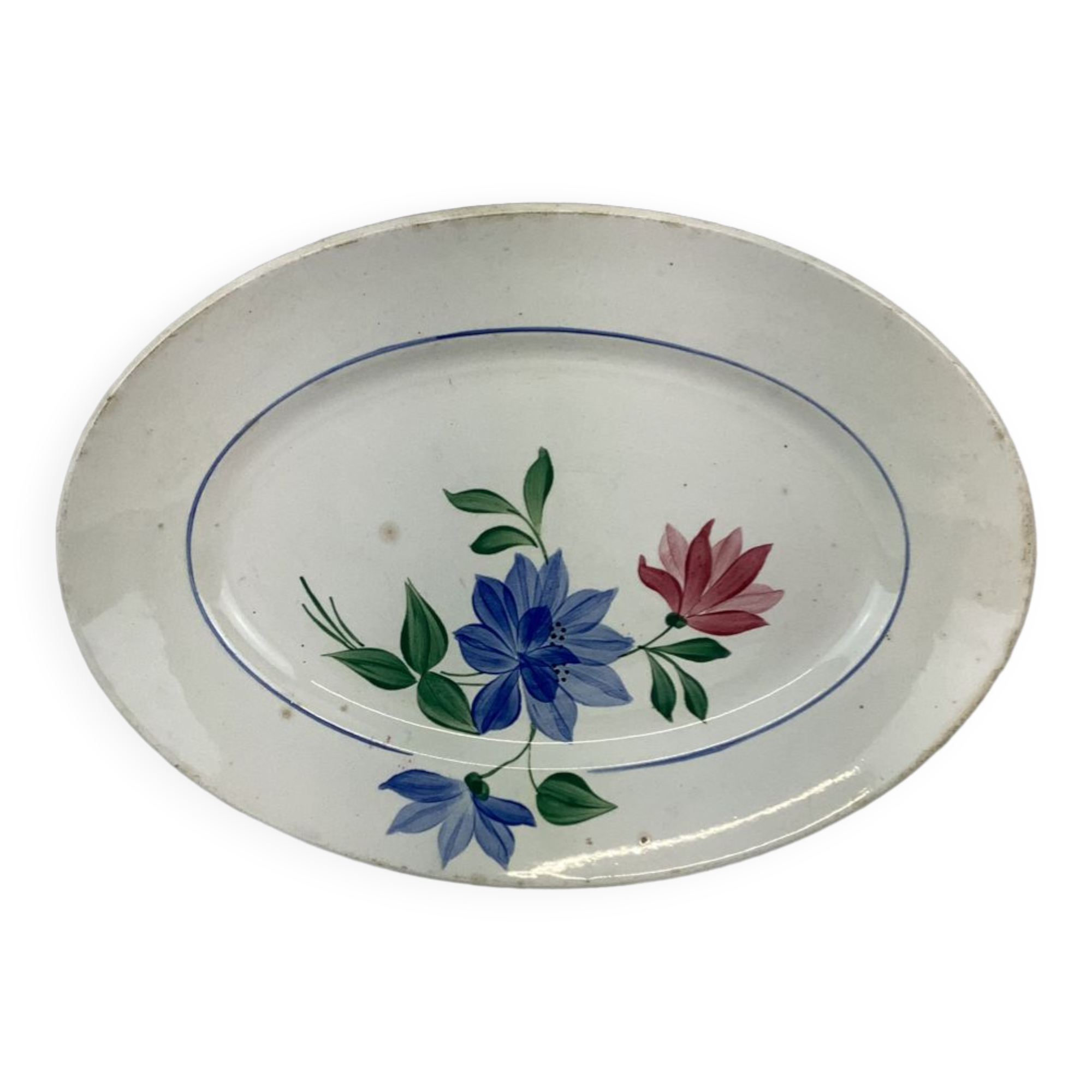 Old artisanal dish made in France Digoin Sarreguemines