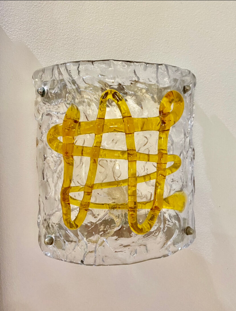 Pair of Mazzega murano wall lamps