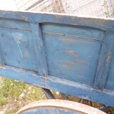 Charrette ancienne patine bleue