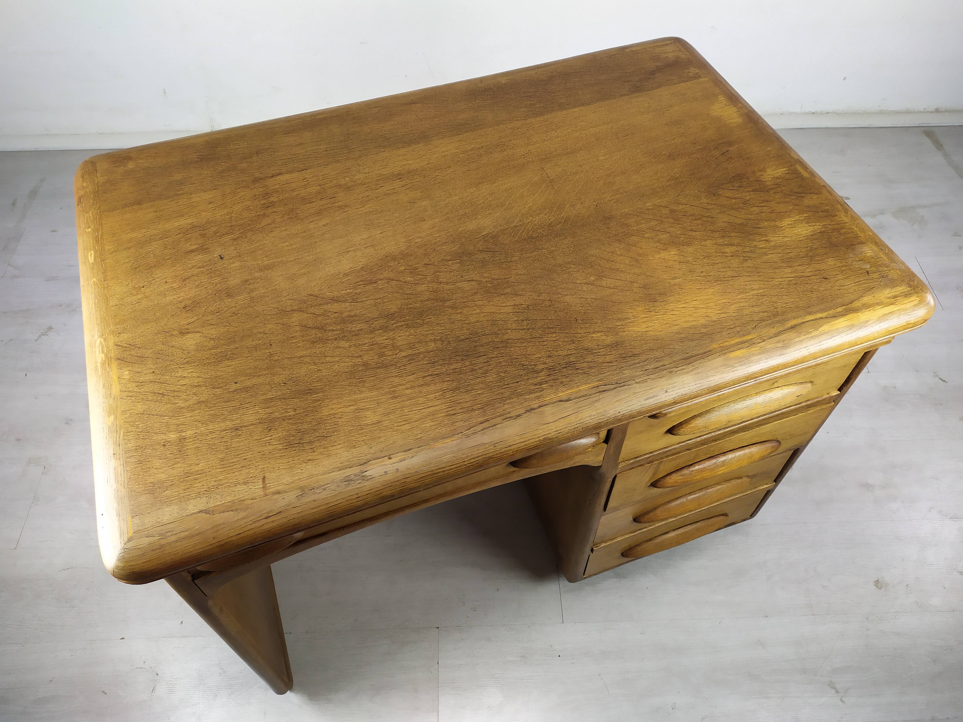 Bureau vintage chêne