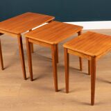 Retro Teak 1960s Mid Century Nest Of 3 Side Coffee Tables