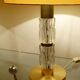 Pair Large Vintage Lamps, Glass & Brass