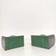 Pair of bookends vintage globe world map wood paper