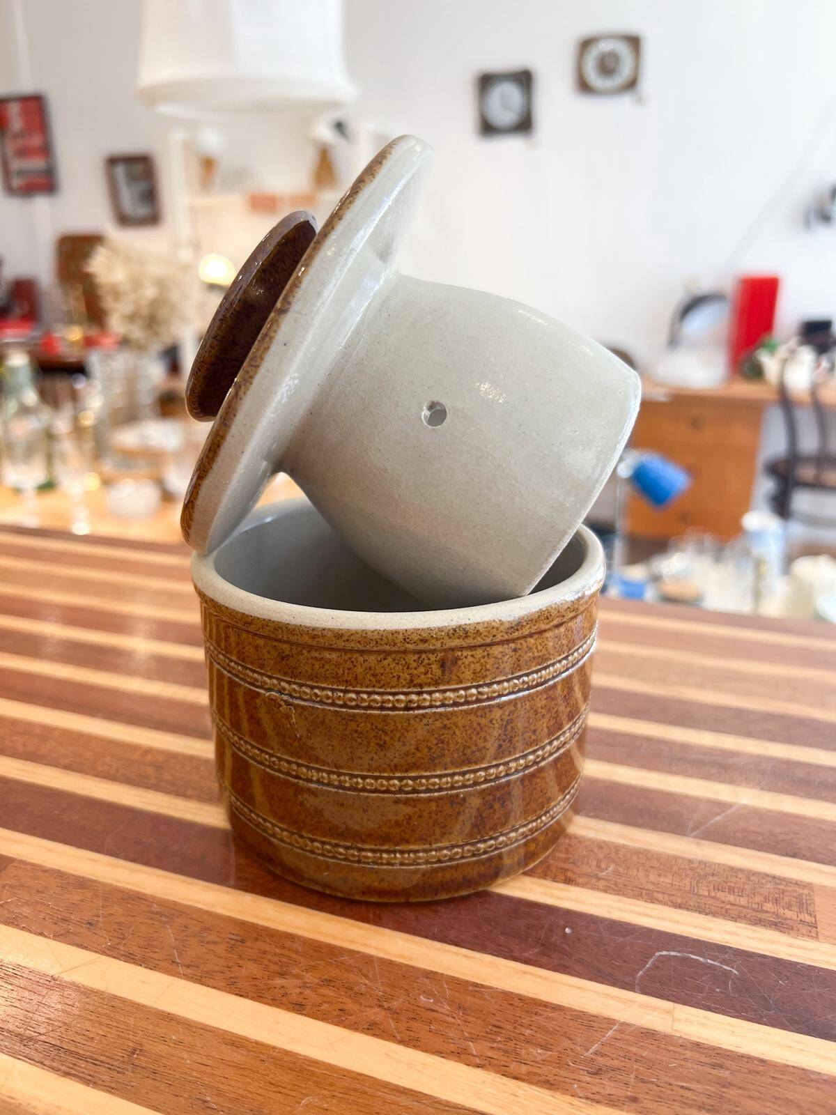 Antique ceramic butter dish