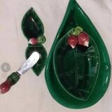 Decorative earthenware set with radish motif – vintage