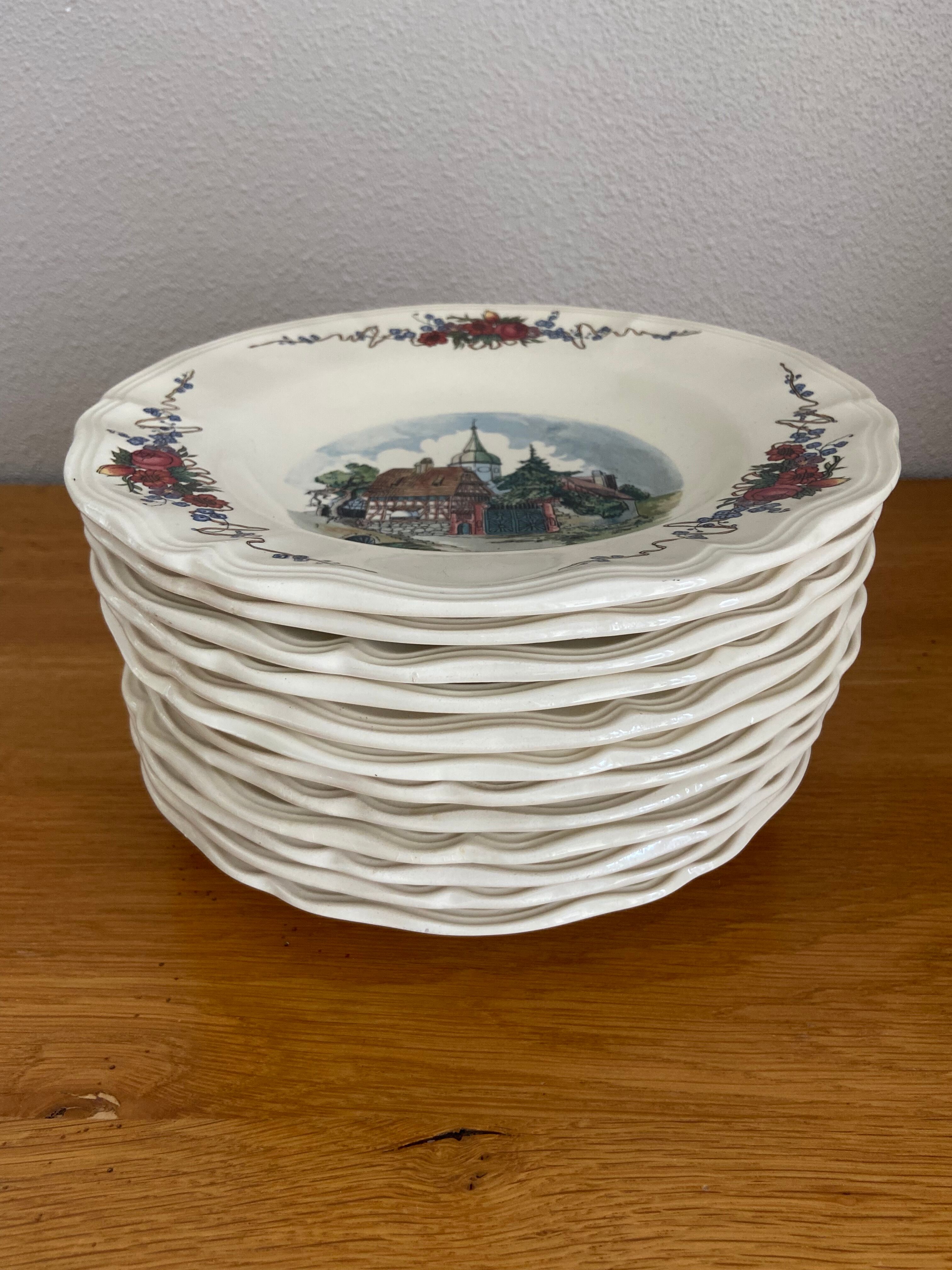 Lot service alsacien obernai sarreguemines vintage, 38 pieces
