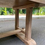 Renovated farmhouse dining table in raw solid wood 200cm 20th century