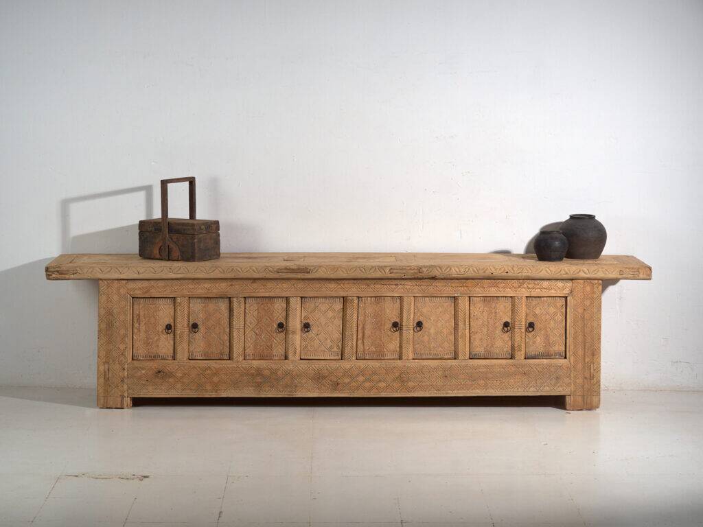 Old carved pine wood buffet – China, circa 1900