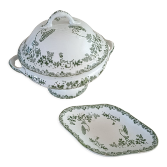Tureen and ravier Saint Amand and Hamage