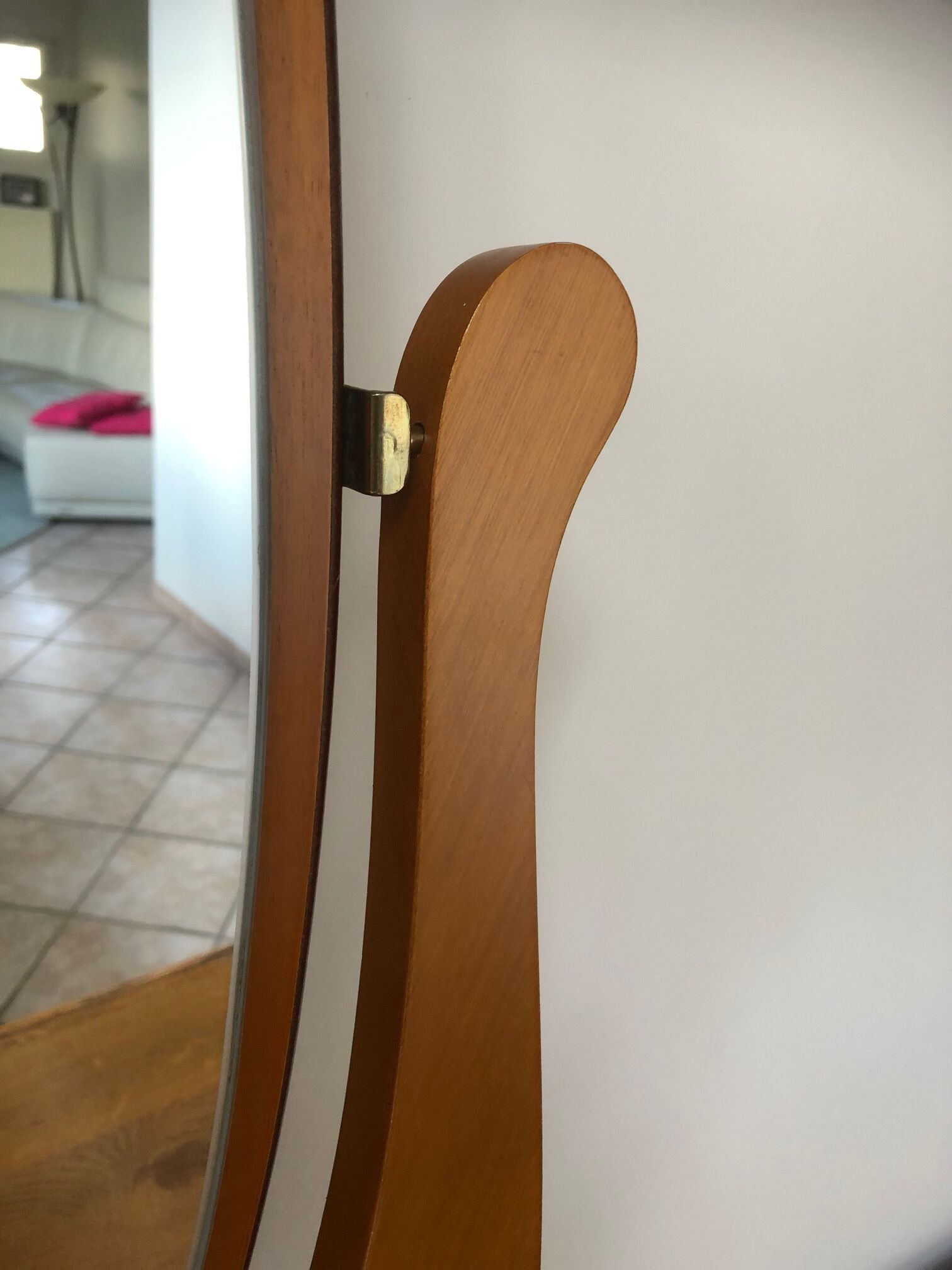 Wooden psyche mirror, 92x59 cm