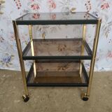 Metal and smoked glass trolley erard (france)