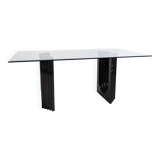Glass & Black Marble Dining Table by Carlo Scarpa for Cattelan 1970's