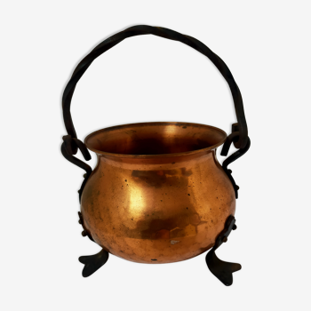 Copper cauldron on feet
