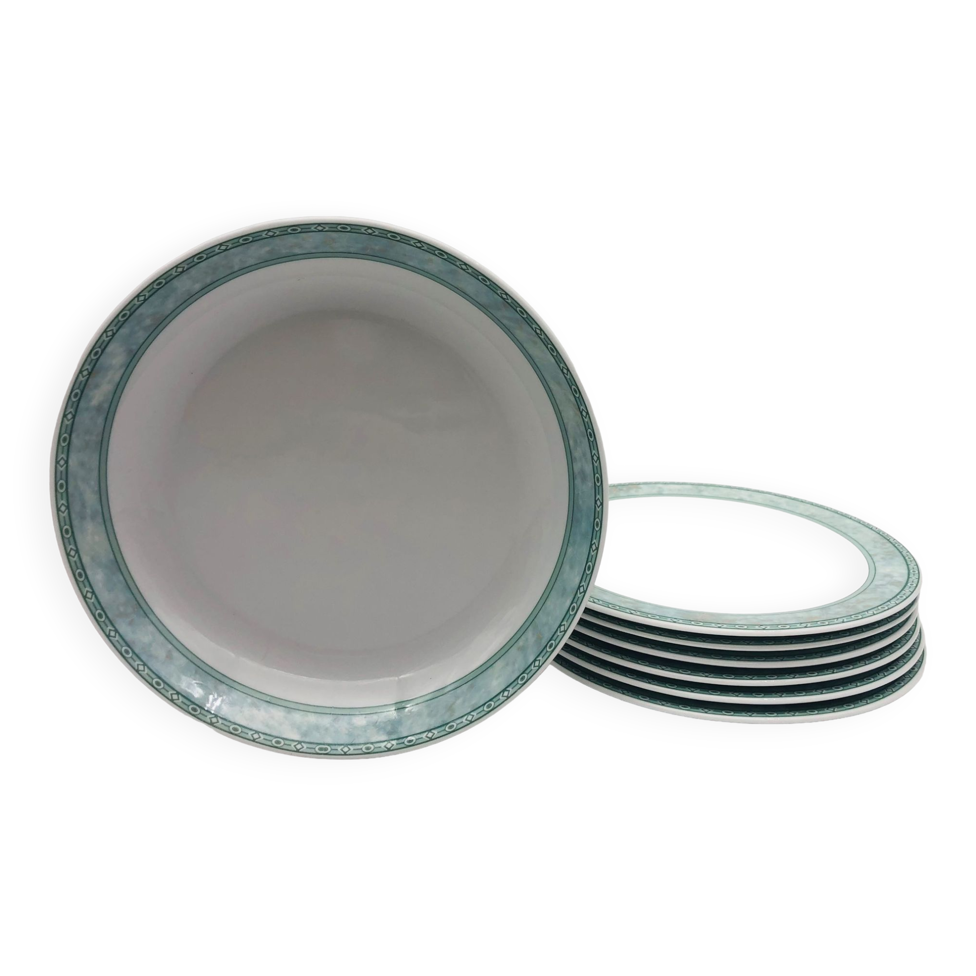 6 dessert plates and serving dish, graf von henneberg