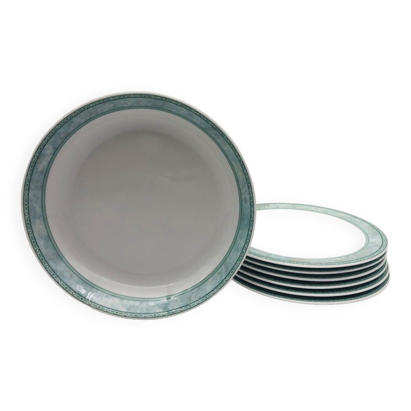 6 assiettes à dessert et le plat de service, graf von henneberg