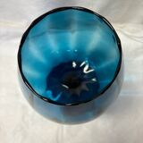Duck blue Italian glassware vase