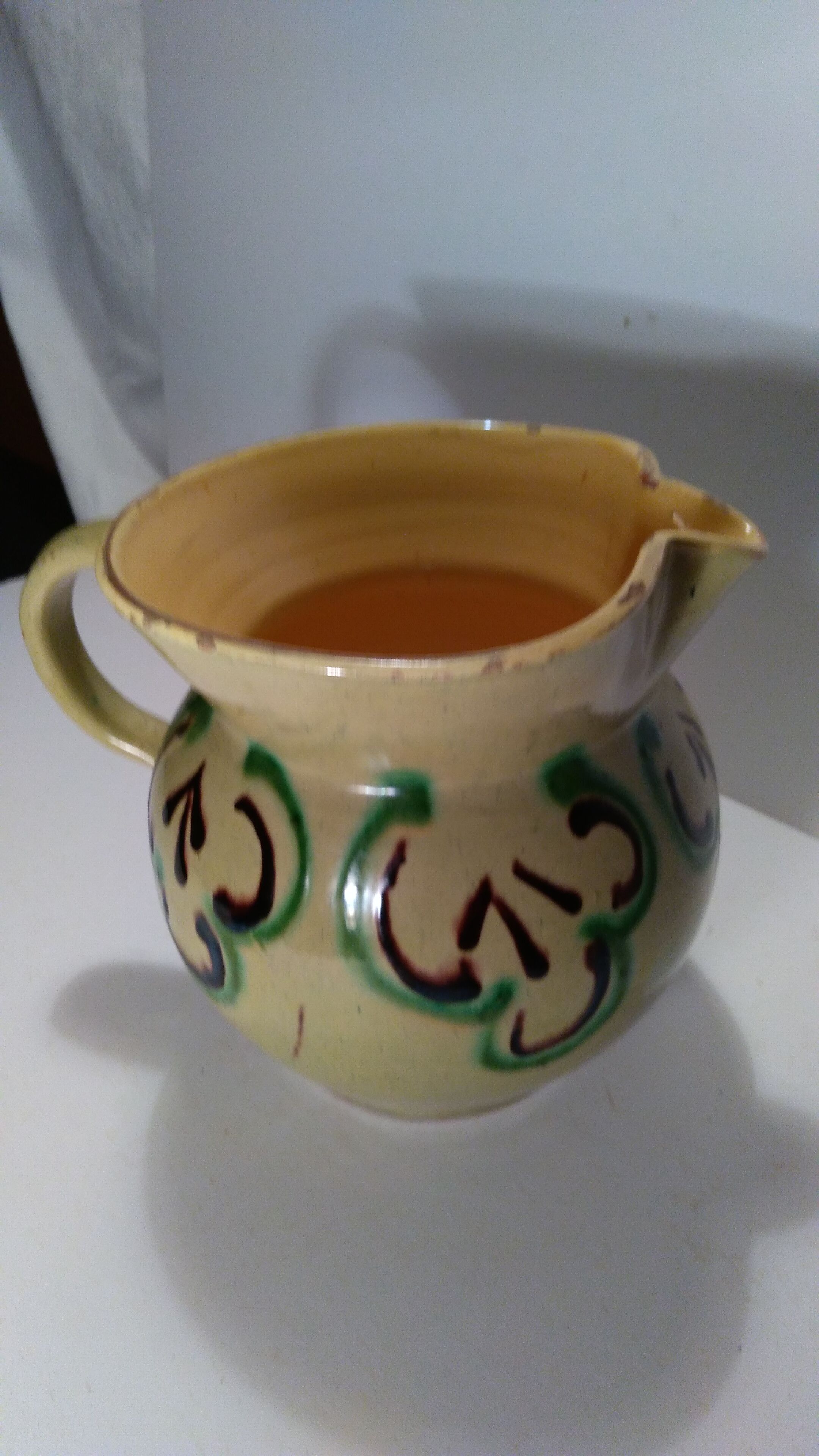 Carouge pottery water pitcher