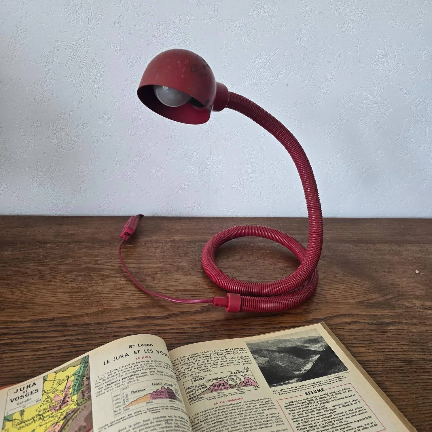 Lampe Serpent rouge "Hebi", années 70