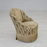 1950s, Danish lounge chair, furniture velour, ash wood legs.