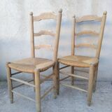 2 vintage straw chairs
