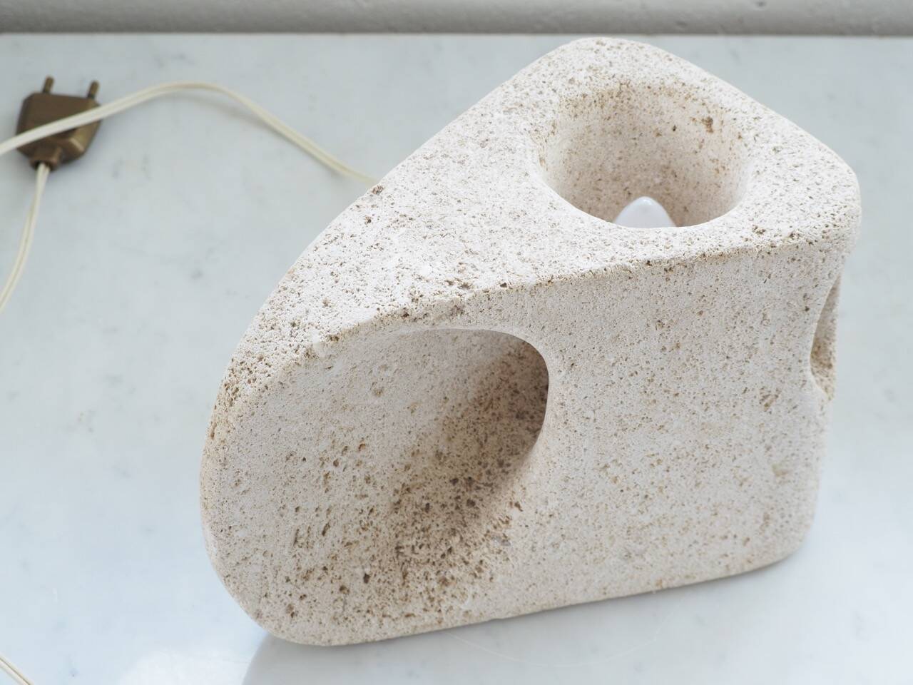 Sculpted stone lamp attributed to albert tormos