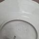 Vintage barbotine plate, plum decoration – relief foliage