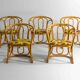 Funky set of five 60s bamboo chairs