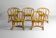 Ensemble funky de cinq chaises en bambou des années 60