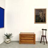 Commode en orme massif, Maison Regain, circa 1970