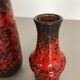Set of two pottery fat lava vases "multi-color" by Scheurich, Germany, 1970
