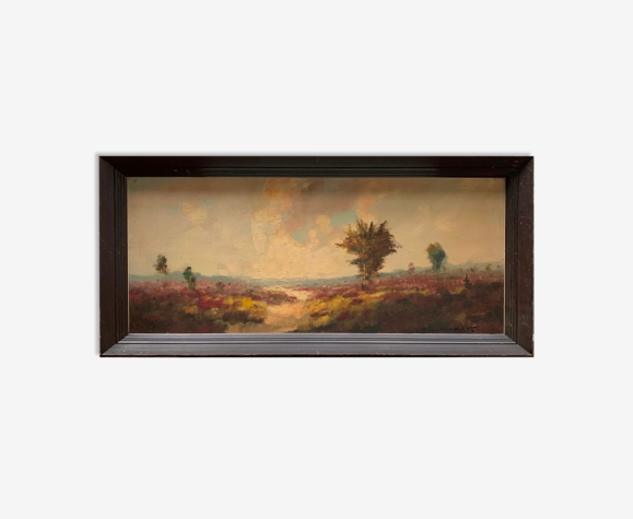 Paysage "Bruyère en fleurs". H.J. Pauwels