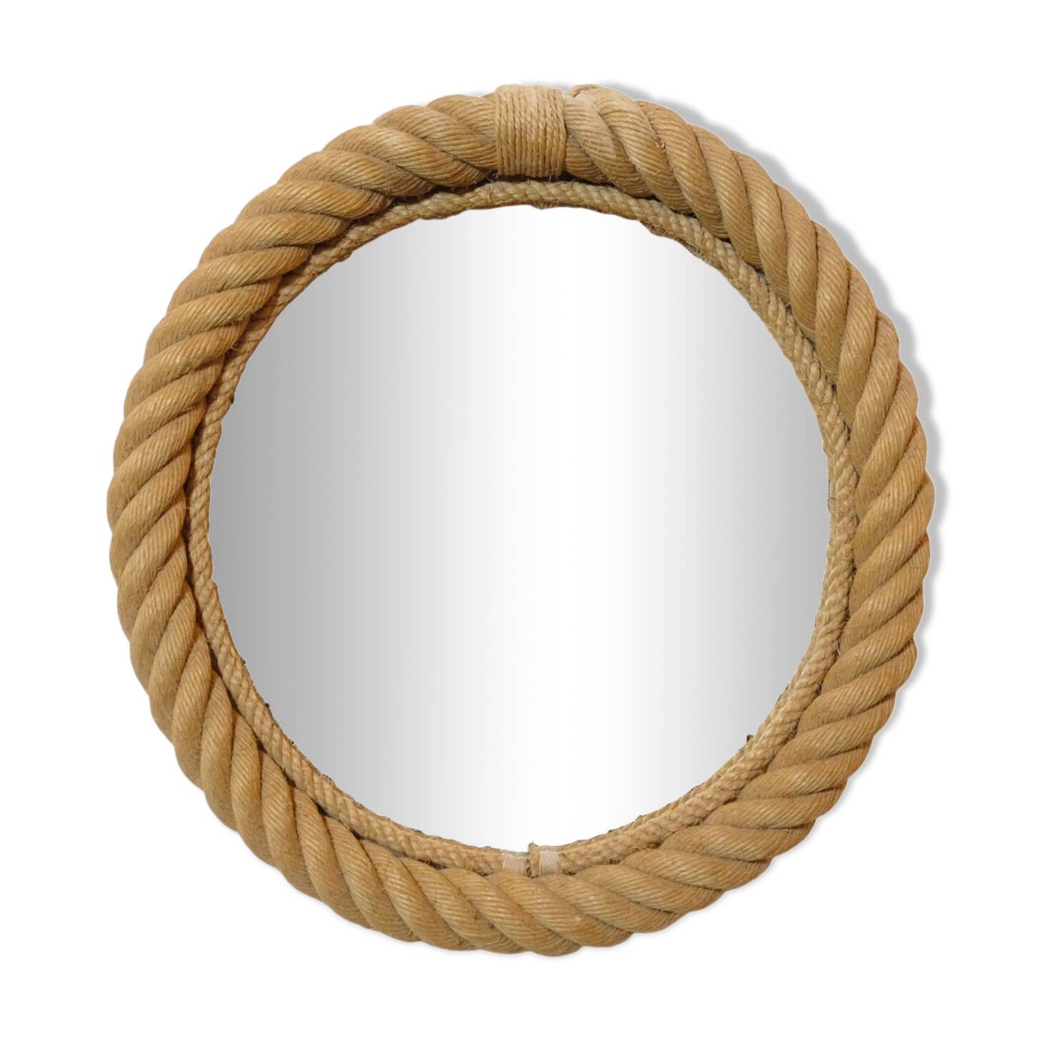 Round mirror with a rope frame, 35 cm.