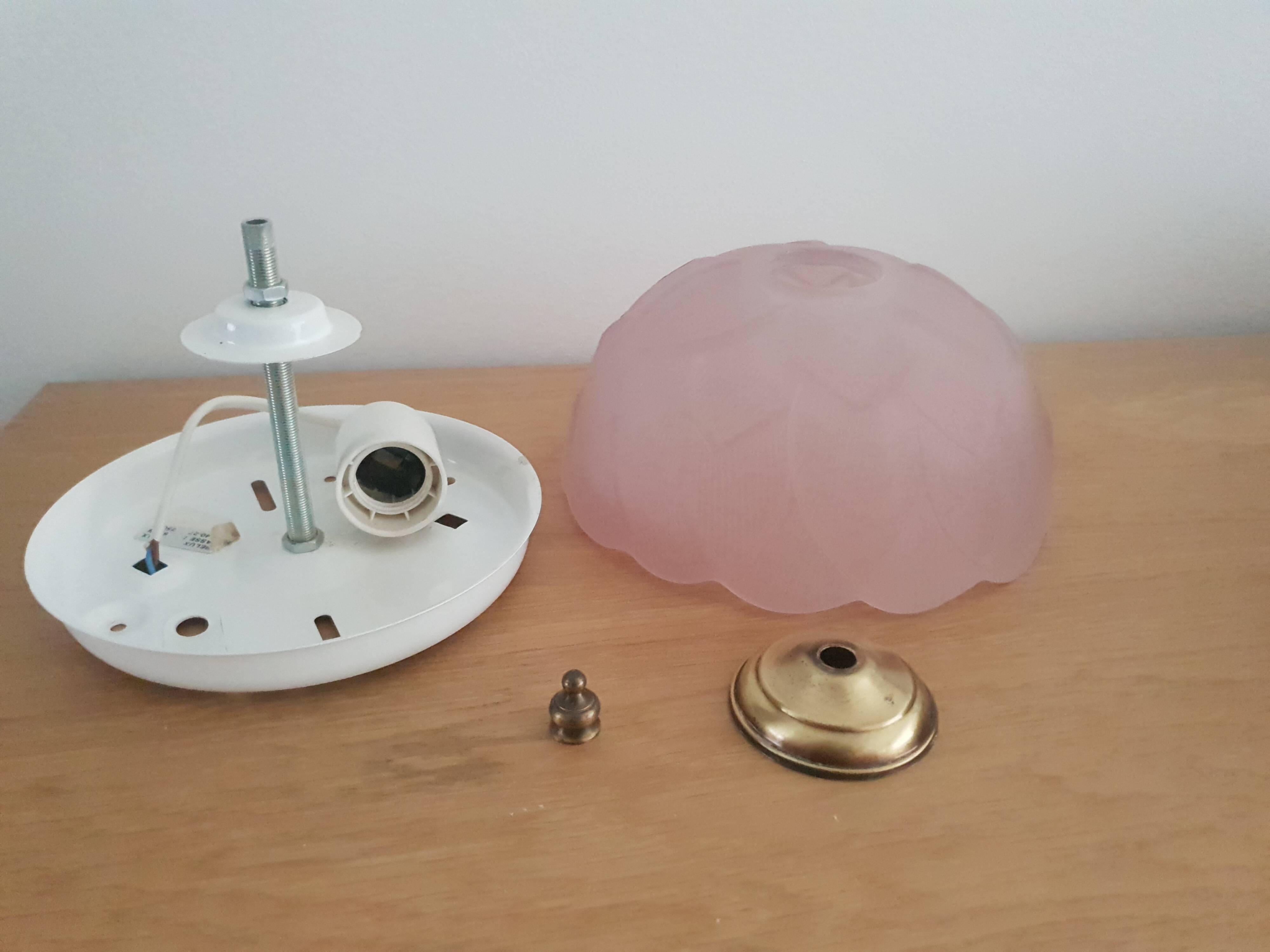 Vintage pink glass ceiling light