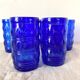 Vintage cobalt blue water glasses Francesinho Brazil