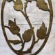 Old small oval brass rose window, width, height 18cm.