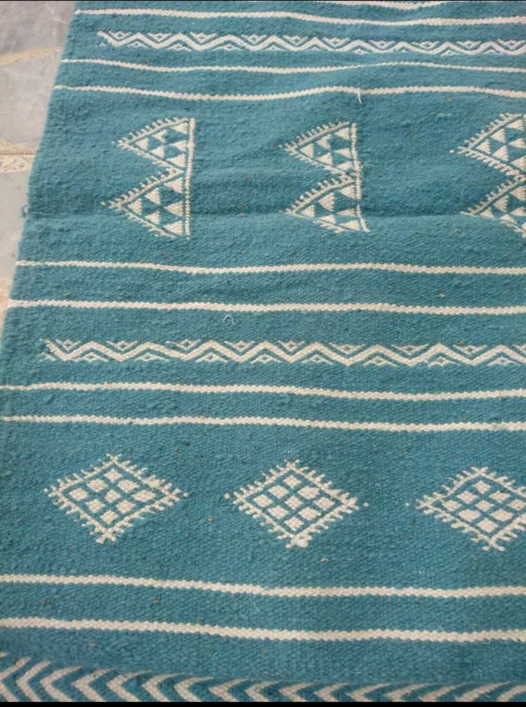Kilim blue and white handmade  95x140cm